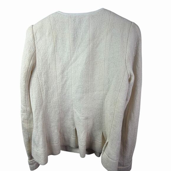Anthropologie Elevenses Francie Cream Blazer Jacket Size 14 READ Peplum Hem - Picture 9 of 11